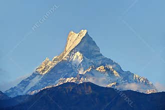 Himalayan mountain peak during sunrise