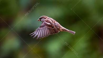 Flying House Sparrow