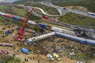 A train collision in Greece. A passenger train and a cargo train were involved in the fatal head-on crash at Tempi