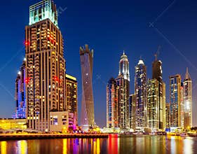 Dubai Marina, Dubai, UAE at Dusk