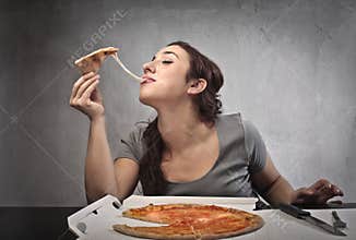 Eating a Pizza