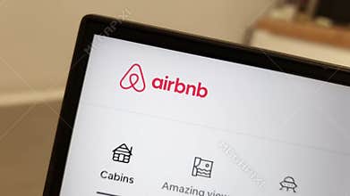 Airbnb website displayed on laptop computer