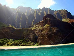 Cliffs on the Na Pali coast, Kauai Island, Hawaii
