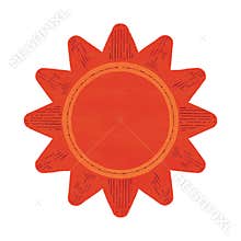 A cartoon sun isolated on white background in a sky atmosphere theme