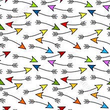 Colorful arrows flying seamless pattern