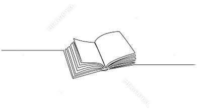 animated continuous single line drawing of open book