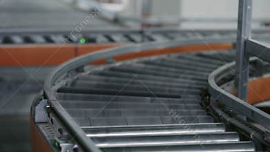 Parcels Conveyed on a Belt System.