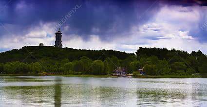 Storm cloud lake jingyuetan changchun china