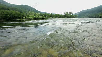 River rapids - steadicam shot