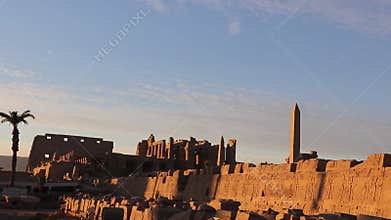 Sunset at Karnak Temple in Luxor, Egypt.