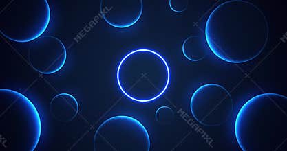 Abstract digital classy luxury background with light animation of circles