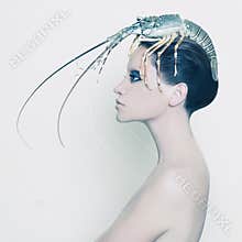 Surreal lady with lobster on her head