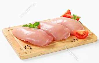 Raw chicken breast fillets