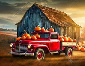 Pumpkin Harvest, Farm Truck