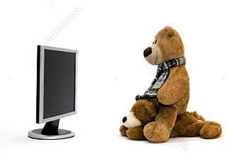 LAPTOP COMPUTER and TEDDY BEAR