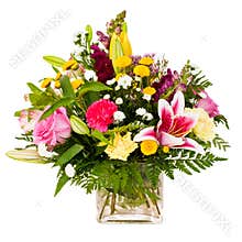 Colorful flower bouquet arrangement centerpiece