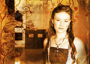 Grunge beautiful bride