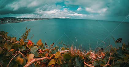 Beautiful view of Bray harbour in Dublin, Ireland