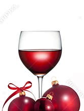 Christmas Red Wine Glass