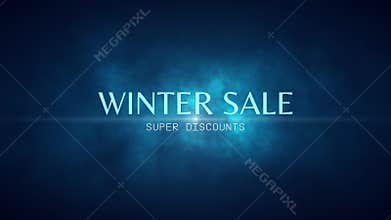 Winter sale. Super discount dumping, percentages, purchases, sale. Art intro.