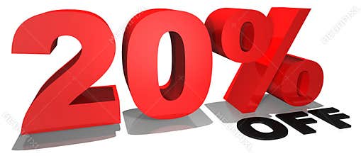 Sale promotion text 20% off