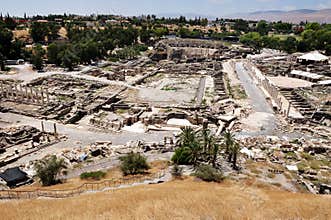 Aerial view of Ancient Beit Shean