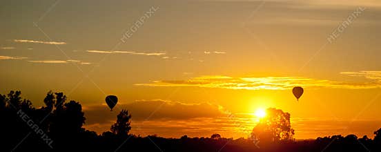 Romantic yellow sunset