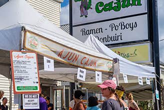 Ajun Cajun Food Tent at the Oak Street Po-Boy Festival in New Orleans