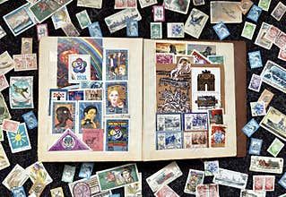 Album of old USSR, Vietnam, Belarus, Ukraine stamp collection