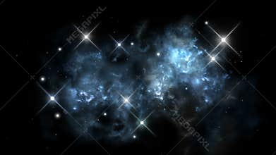 Looped cosmic nebula rotation