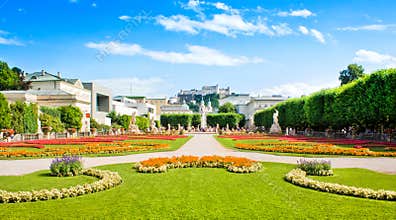 Famous Mirabell Gardens in Salzburg, Austria