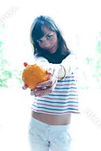 Offering an orange