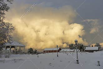 Clouds above hermitages of the Valaam monastery