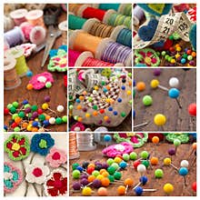 Sewing tools collage