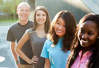 Multi-ethnic group of teenagers