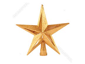 Golden glittering star shaped Christmas ornament i