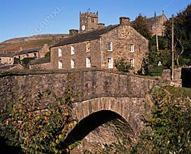 Village centre, Muker, Yorkshire Dales, UK.