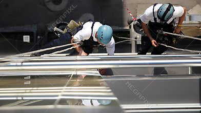 Climbers on Office Building