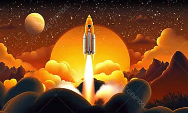 Rocket Launch at Dawn