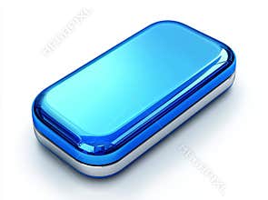 Render illustration of rounded and sharp borders on a rectangular long button.