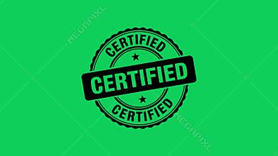 Certified Stamp Green Screen Animation. Chroma Key Video