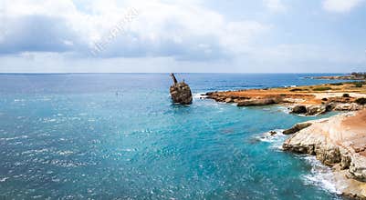 Aerial View of the Edro III Shipwreck off the Coast of Cyprus