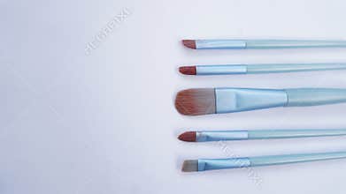 various makeup brushes white background