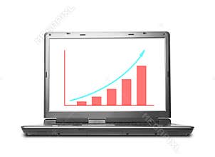 Computer Laptop Financial Graph