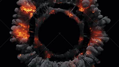 Fire Shockwave Explosion With Transparent Background