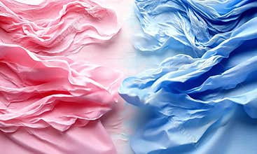 Draped Fabrics in Pink and Blue
