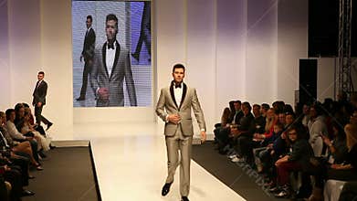 Male fashion models wearing suits