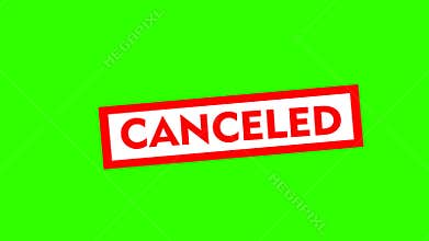 Cancelled Icon Animation Green Screen Background Chroma Key Symbol for Rejection or Error