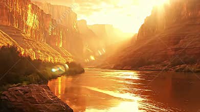 Golden Canyon River at Sunset