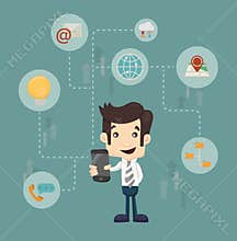 Businessman communication technology